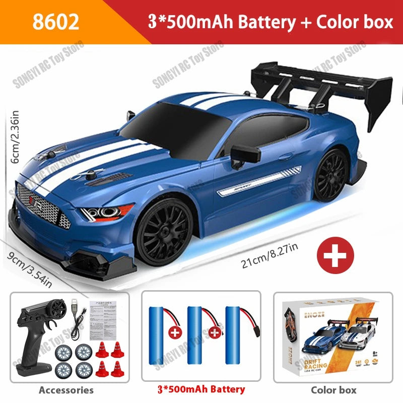 RC Drift Car 4WD Remote Control High Speed Racing Vehicle with LED Lights 2.4GHz Radio 4x4 Off-Road Truck Toy for Children Kids