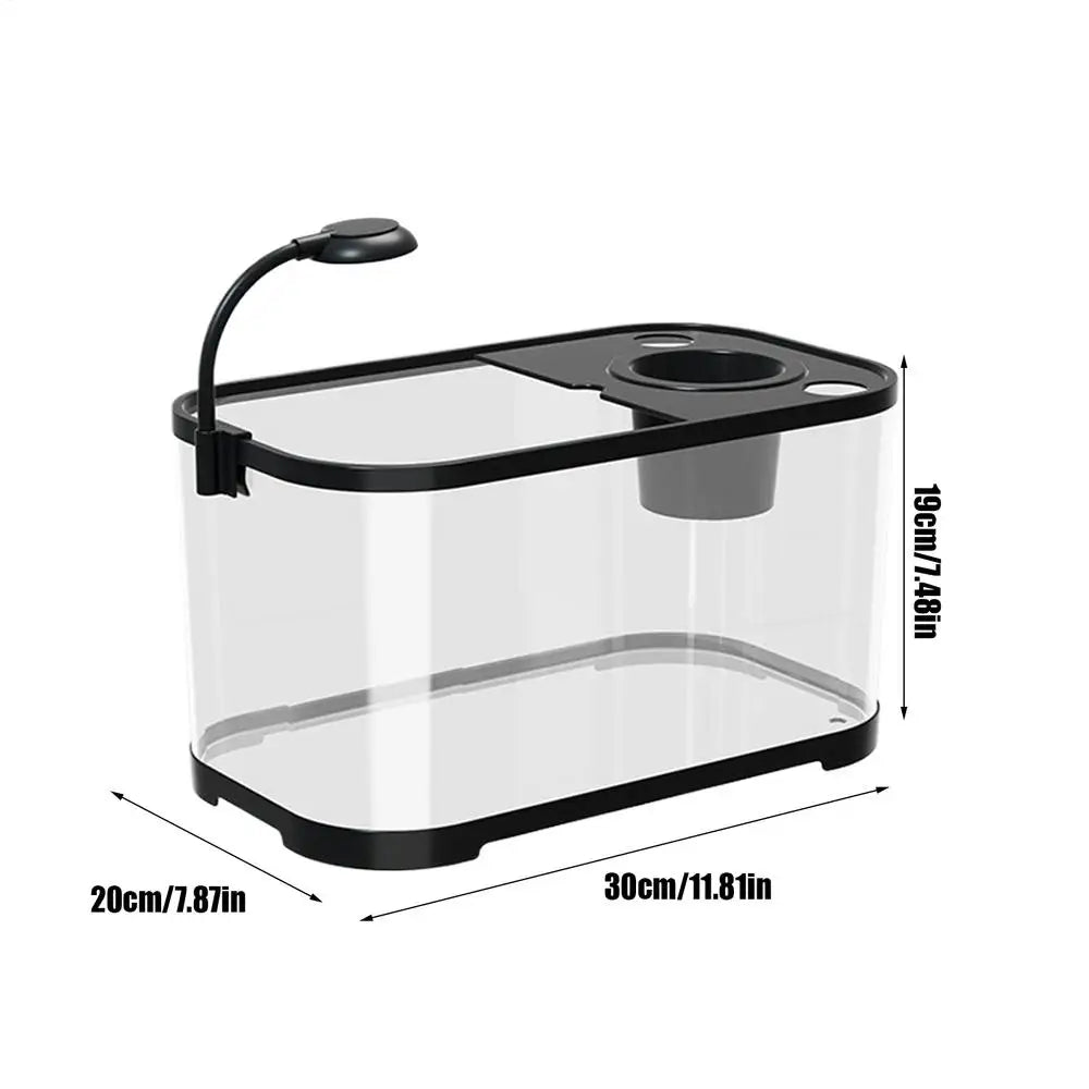 Fish tank Aquarium Kit Small Beginner Fish Tank Decorative Fish Tank For Terrapin Tortoise Turtle Household Clear Aquarium