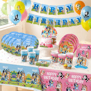 Blue dog Birthday Party Supplies Goodie Bag Stuffers Fillers Tableware Plates Cups Napkins Tablecloth Party Favor Decorations