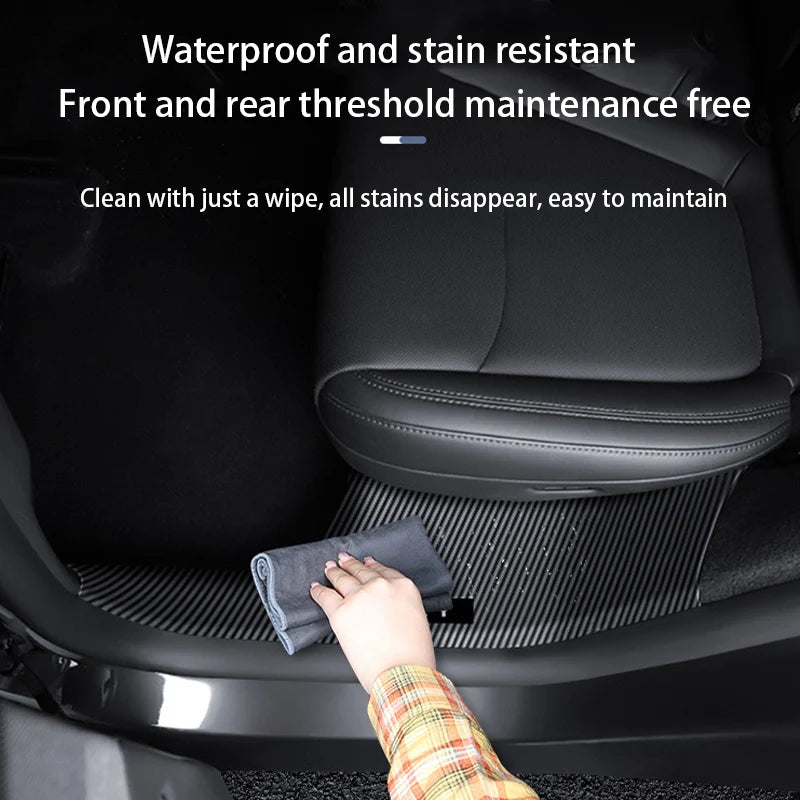 Front Rear Door Sill Guards For Tesla ModelYL/Y Juniper2025 ABS Inner Protector Cover Plate Trim Anti-Dirty Bumper Welcome Pedal