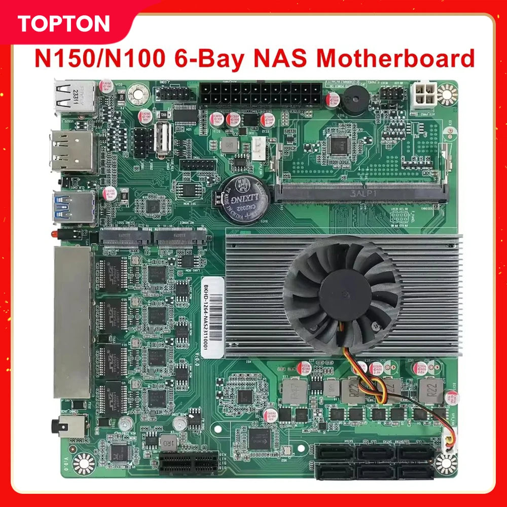 Build a powerful storage solution with the Topton NAS motherboard featuring Intel N150/N100 processors and support for 6-bay drives—ideal for reliable, high-performance network-attached storage with Low Power Firewall ITX Mainboard