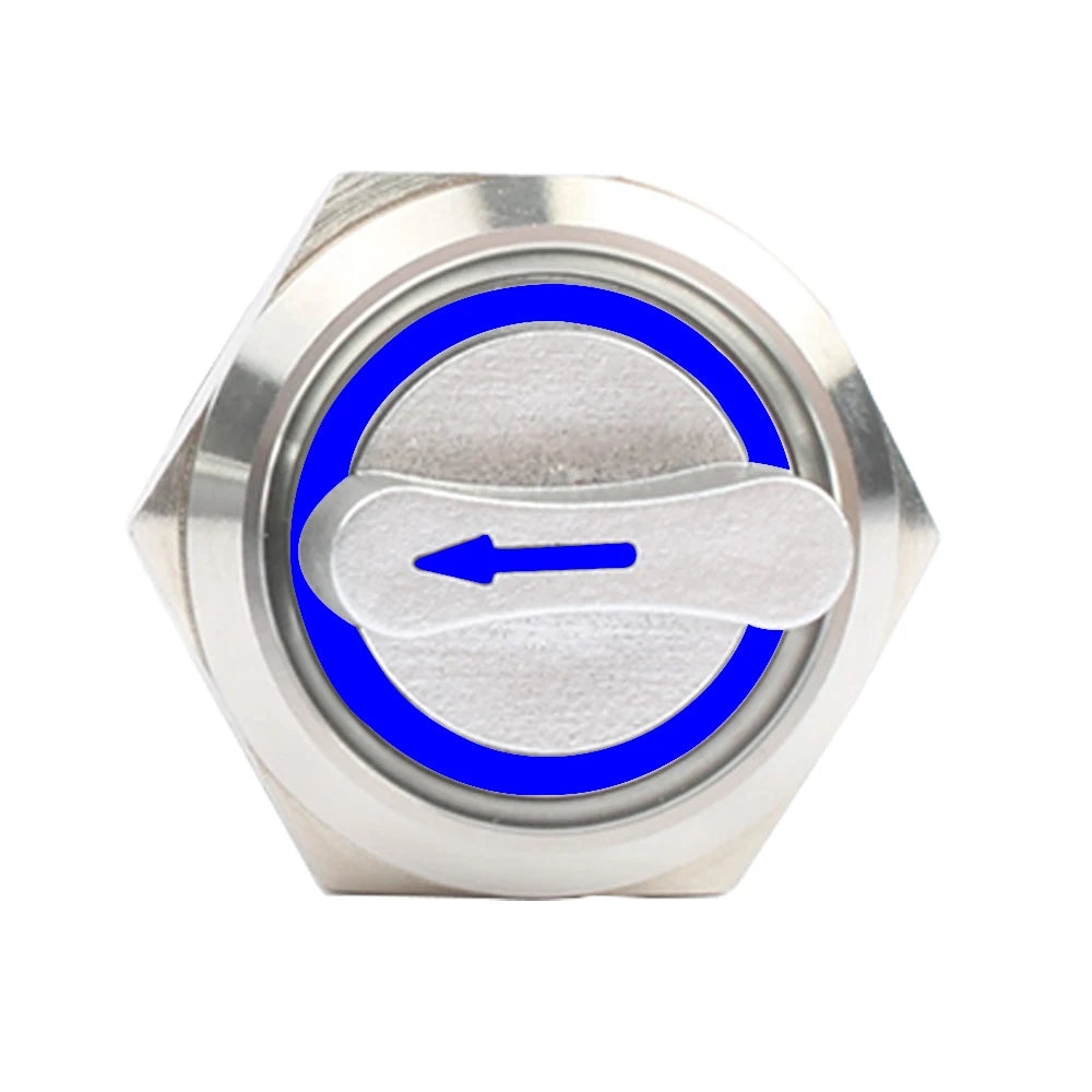 22mm 2/3 position Metal Selector Latching Push Button knob Rotary Switch DPDT SPDT 12V LED Illuminated 1NO1NC/2NO2NC ON OFF lock