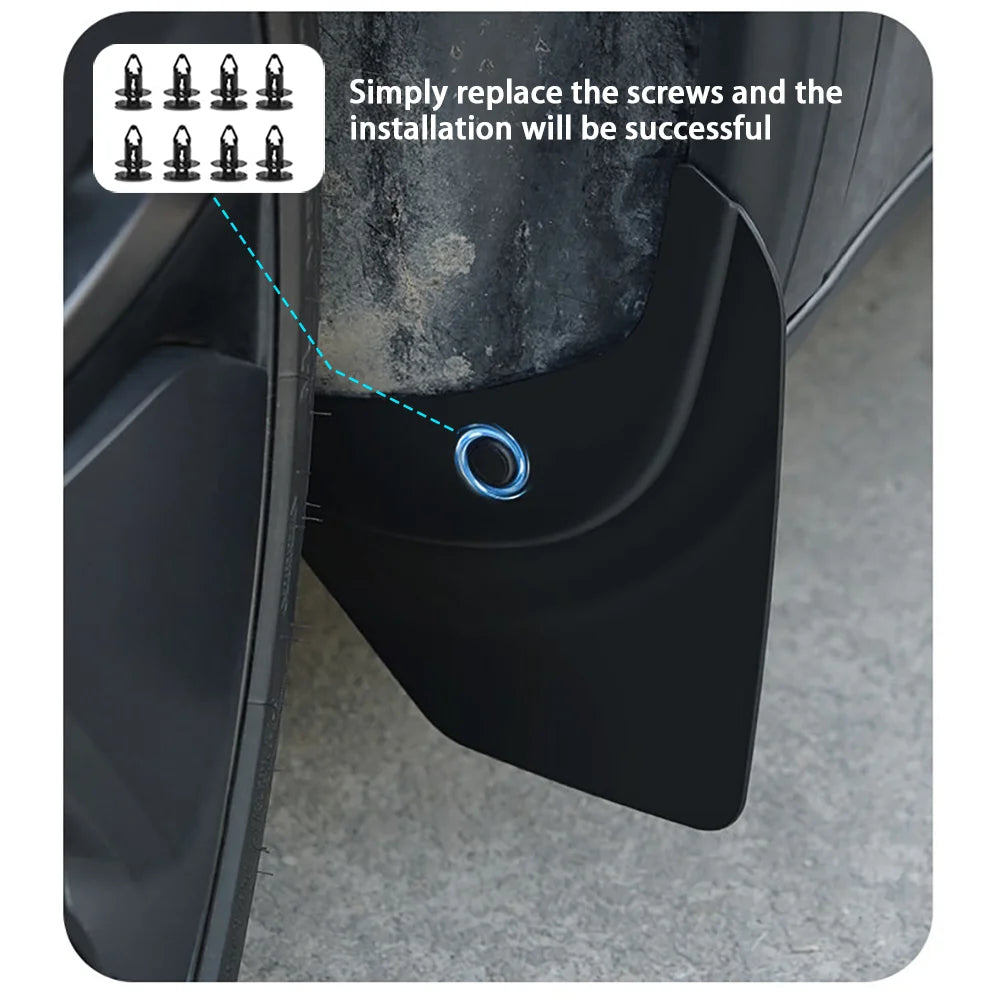 TESY Mud Flaps For Tesla New Model Y 2025 Launch Juniper  No Drilling/Tape Splash Guards Fenders Mudguards Mudflaps