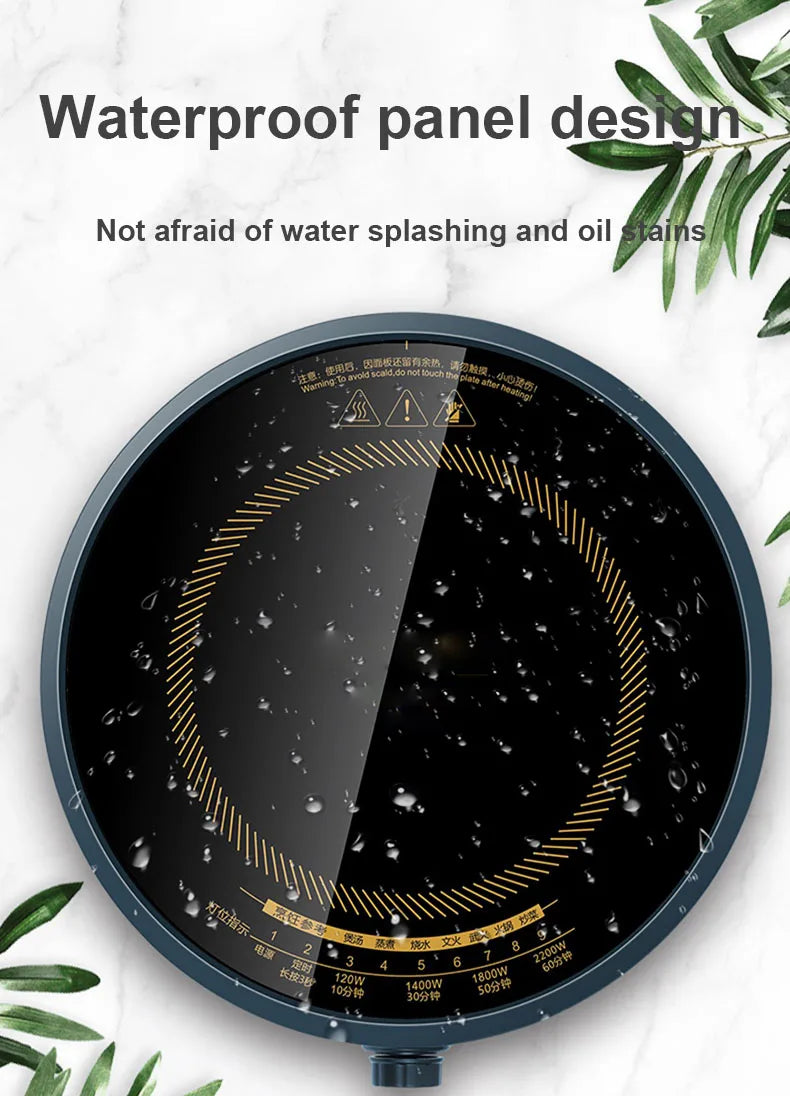DMWD 2200W Electric Induction Cooker Household Round Smart Heat Plate Creative Precise Control Cookers Hob Cooktop Plate Hot Pot