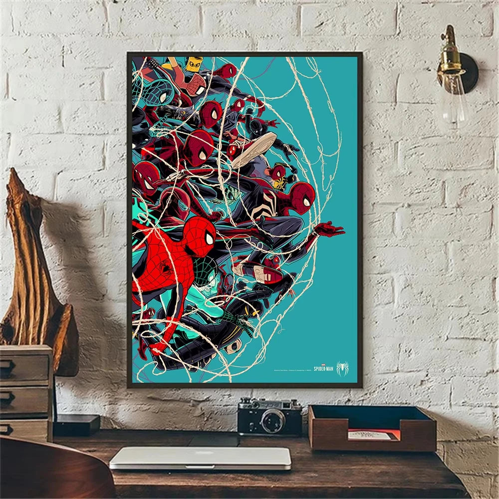 Marvel Movie SpiderMan Wall Art Posters Superhero Video Game Home Decor Canvas Painting Children Room Mural Print Picture