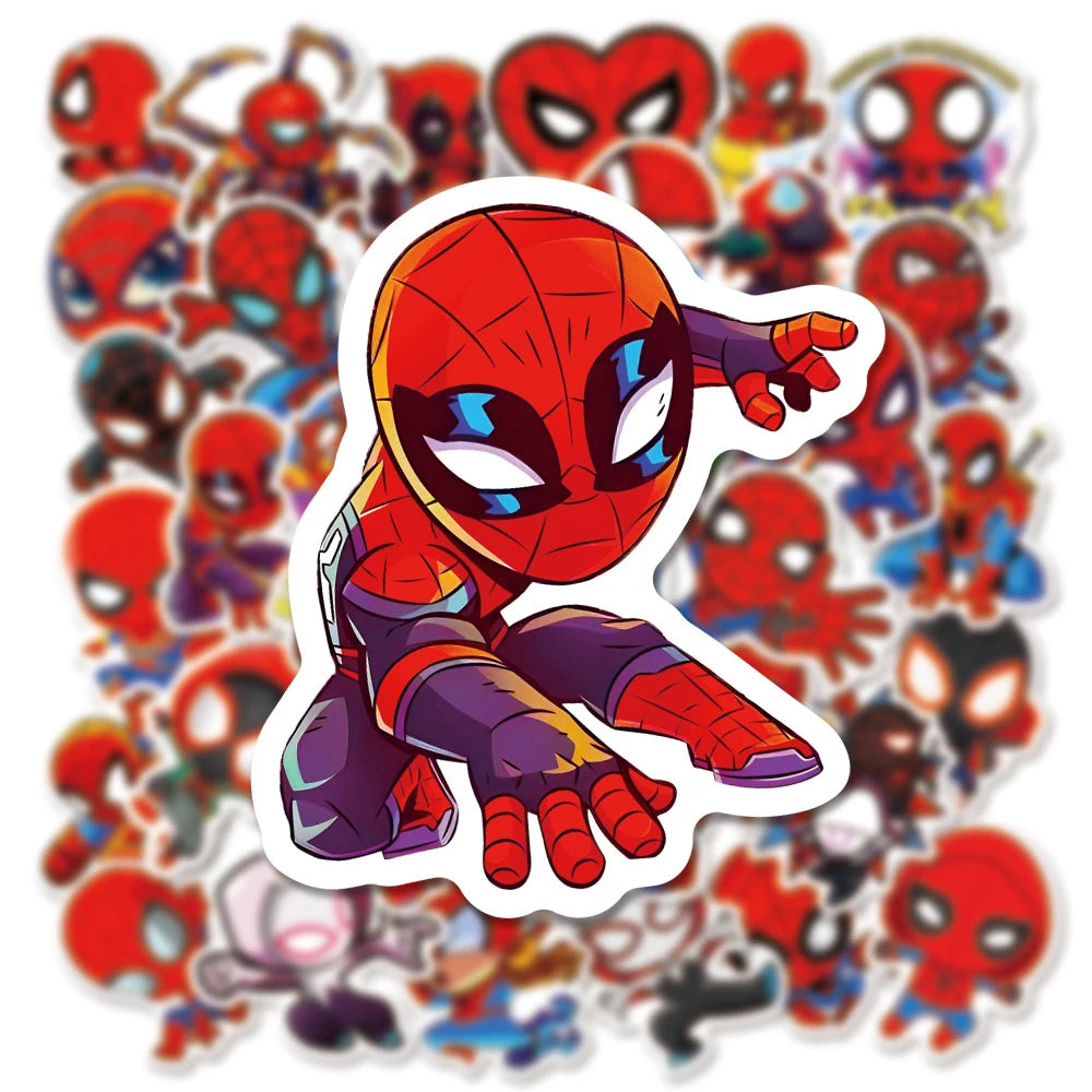 10/30/50pcs Cartoon Marvel Spider-Man Stickers Anime Super Hero Sticker DIY Stationery Phone Laptop Funny Graffiti Decals Decor