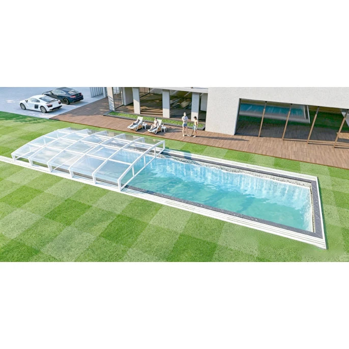 Any Size Custom Aluminum Telescopic Swimming Pool Cover Transparent Retractable Weatherproof Outdoor Backyard Garden Patio Shelt