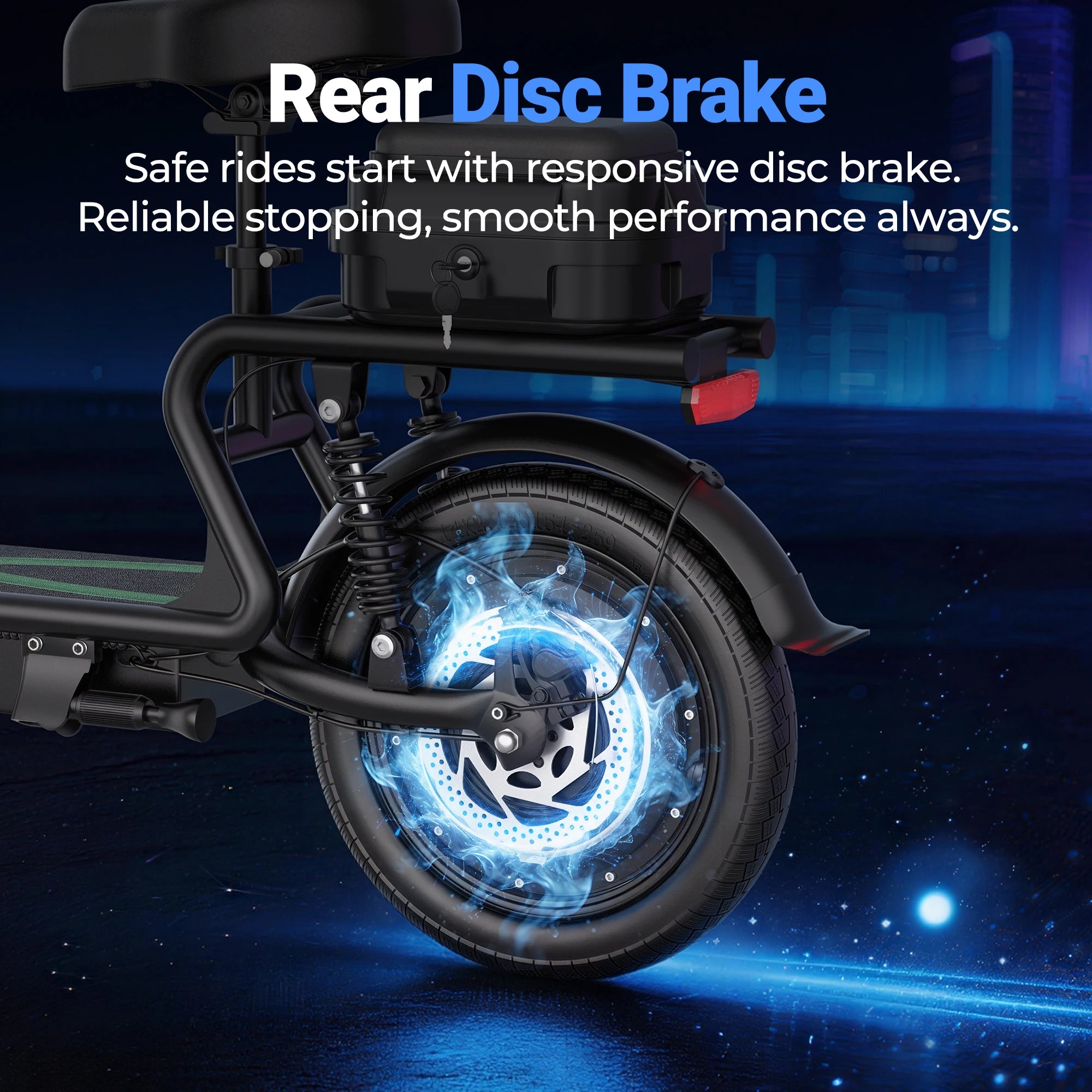 Folding Electric Scooter 500W Motor 48V 10.4AH Battery 14-inch Tire Commuter Electric Scooter with Seats Max Range Load-bearing