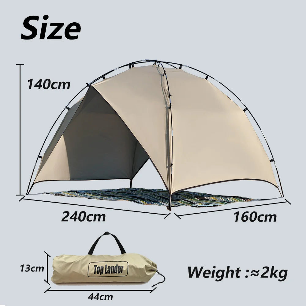 Lightweight 2–4 Person Camping Tent for Beach Park Waterproof Sun Shelter Shade Canopy Awning for Outdoor Fishing Family Arch 4