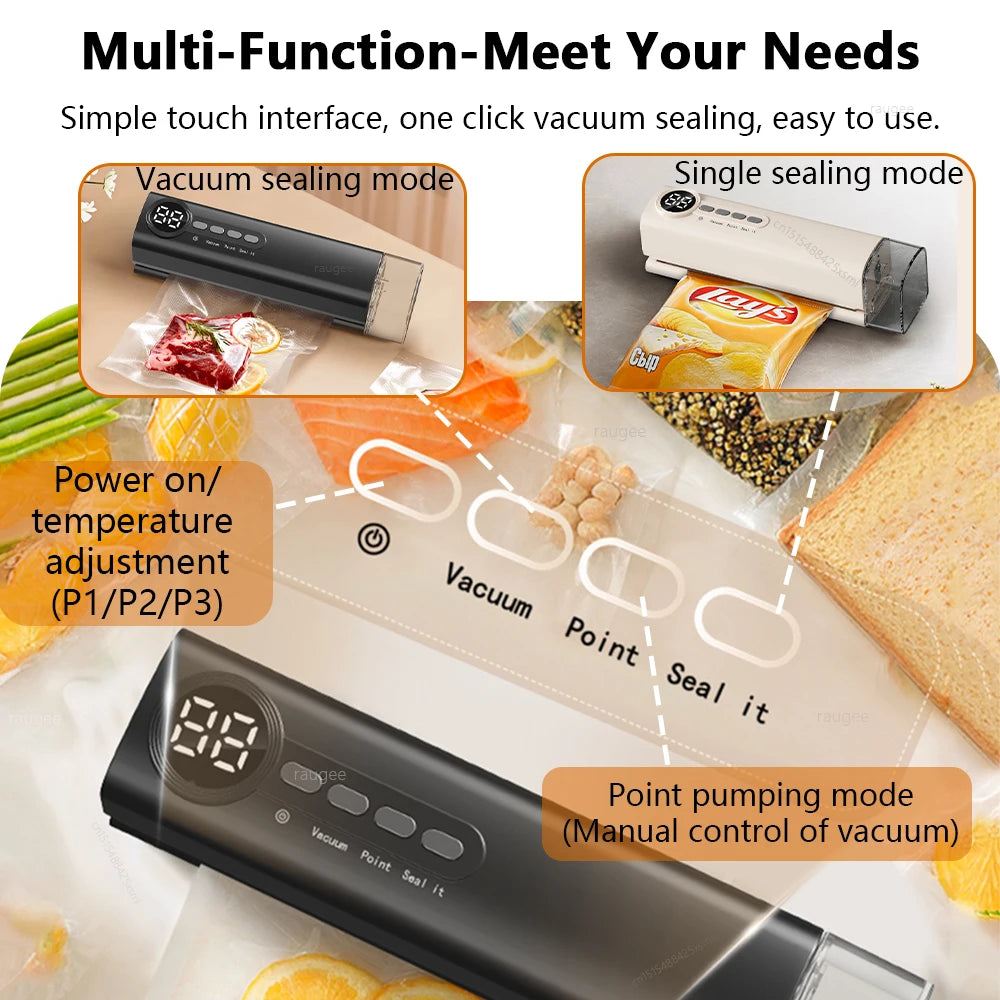 Food Vacuum Sealer Vacuum Packaging Machine Automatic Household Plastic Bag Sealer Food Vacuum Sealing Machine with Sealing Bags