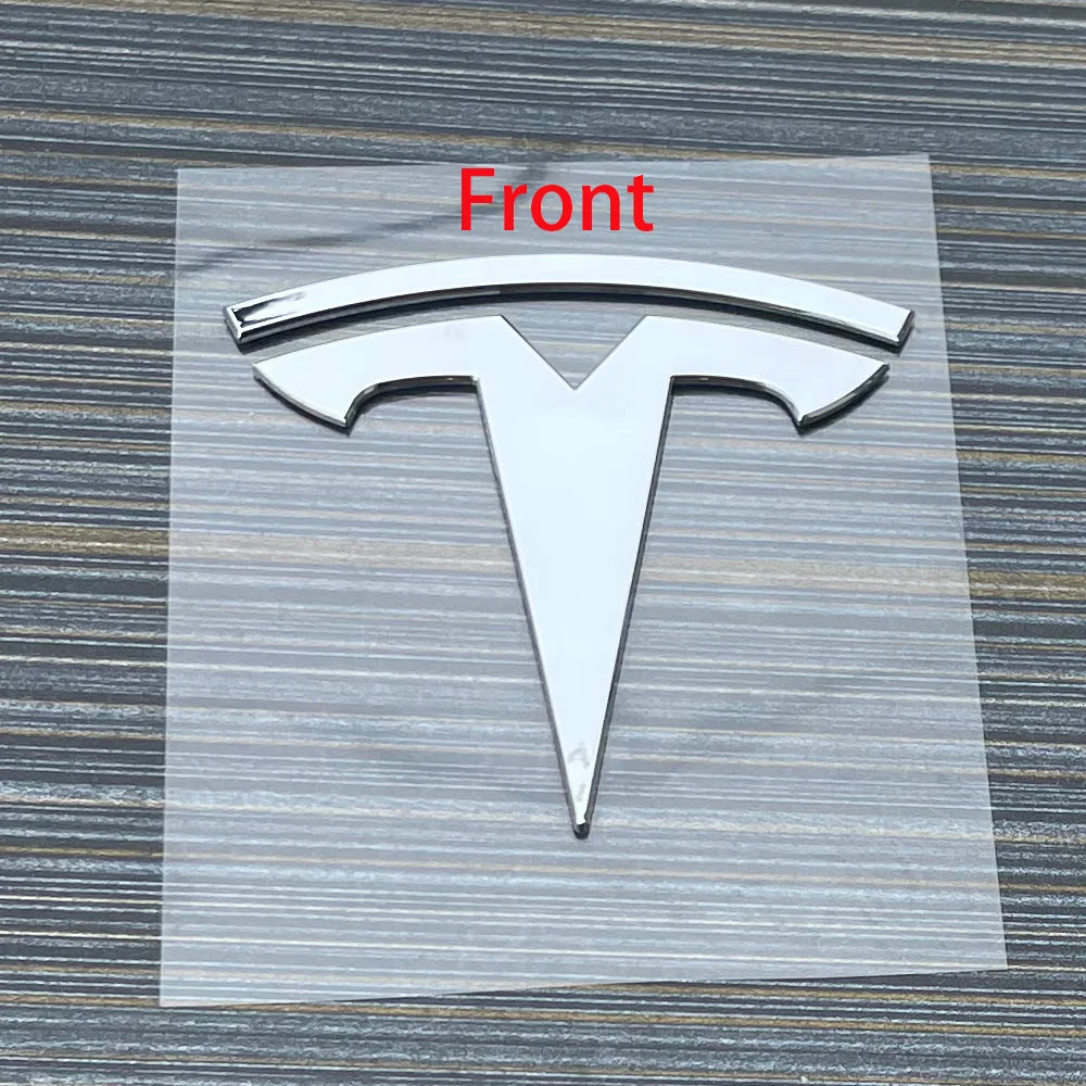 1 pcs suitable for Tesla logo Model 3 Mode Y car front hood logo sticker design, rear trunk badge accessory