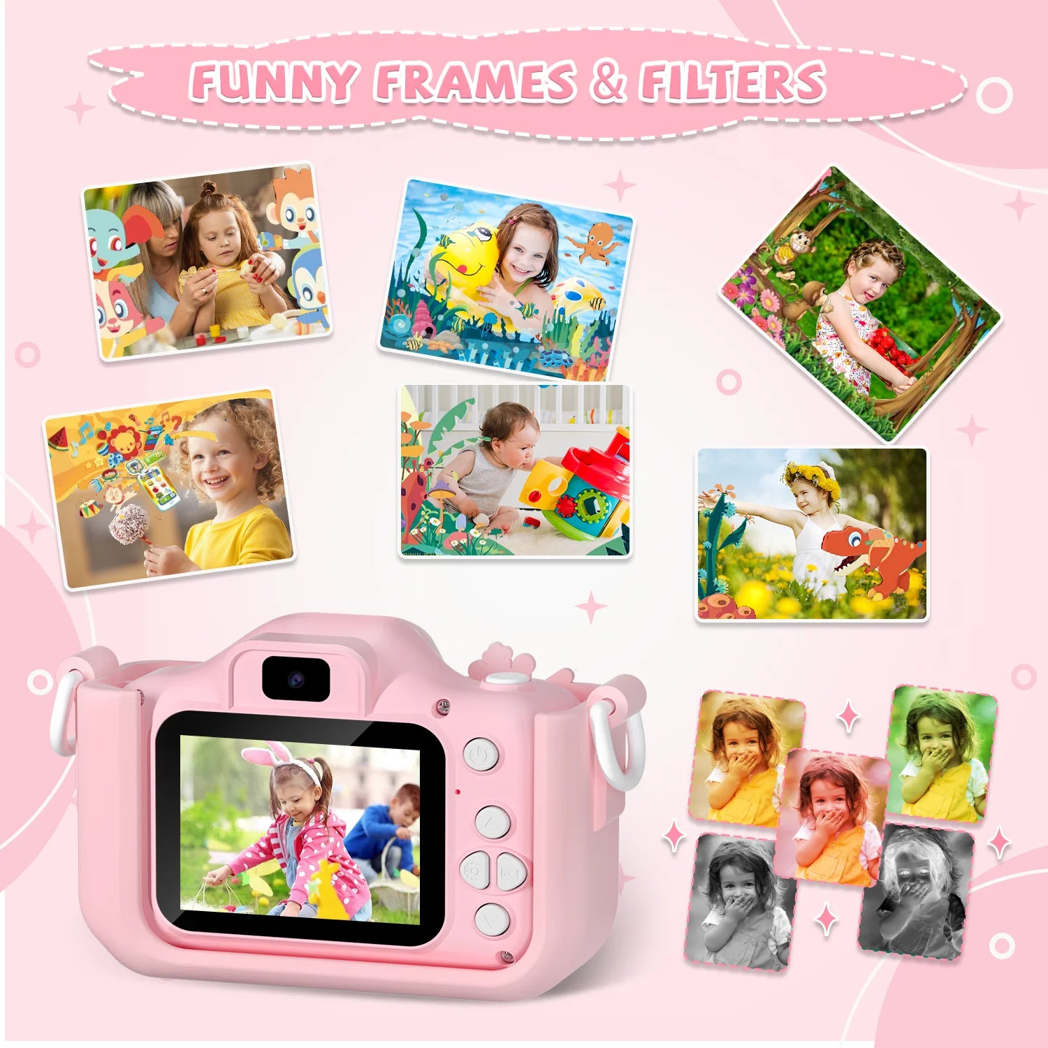Capture every moment with this 1080P HD children’s digital video camera—featuring a 2.0-inch screen, perfect for toddlers to explore photography and video!