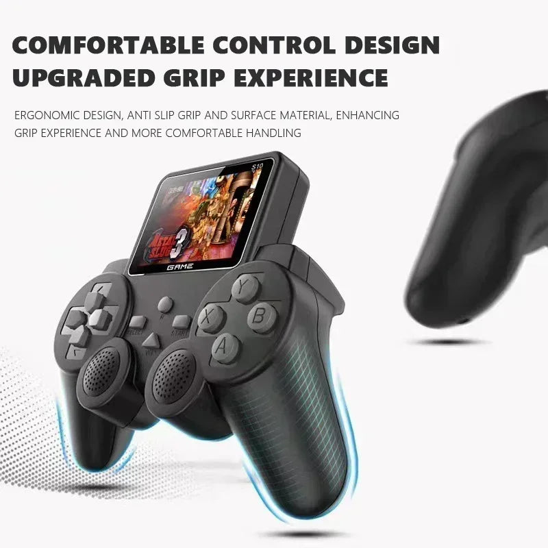 S10 Portable Retro Game Player - 520 Classic Games, 2-Player Mode, AV/TV Output, Mini Handheld Console for Kids