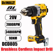 DEWALT DCD805 20V Power Tools Brushless Impact Drill Cordless Electric Screwdriver Multi-Function Hand Drill