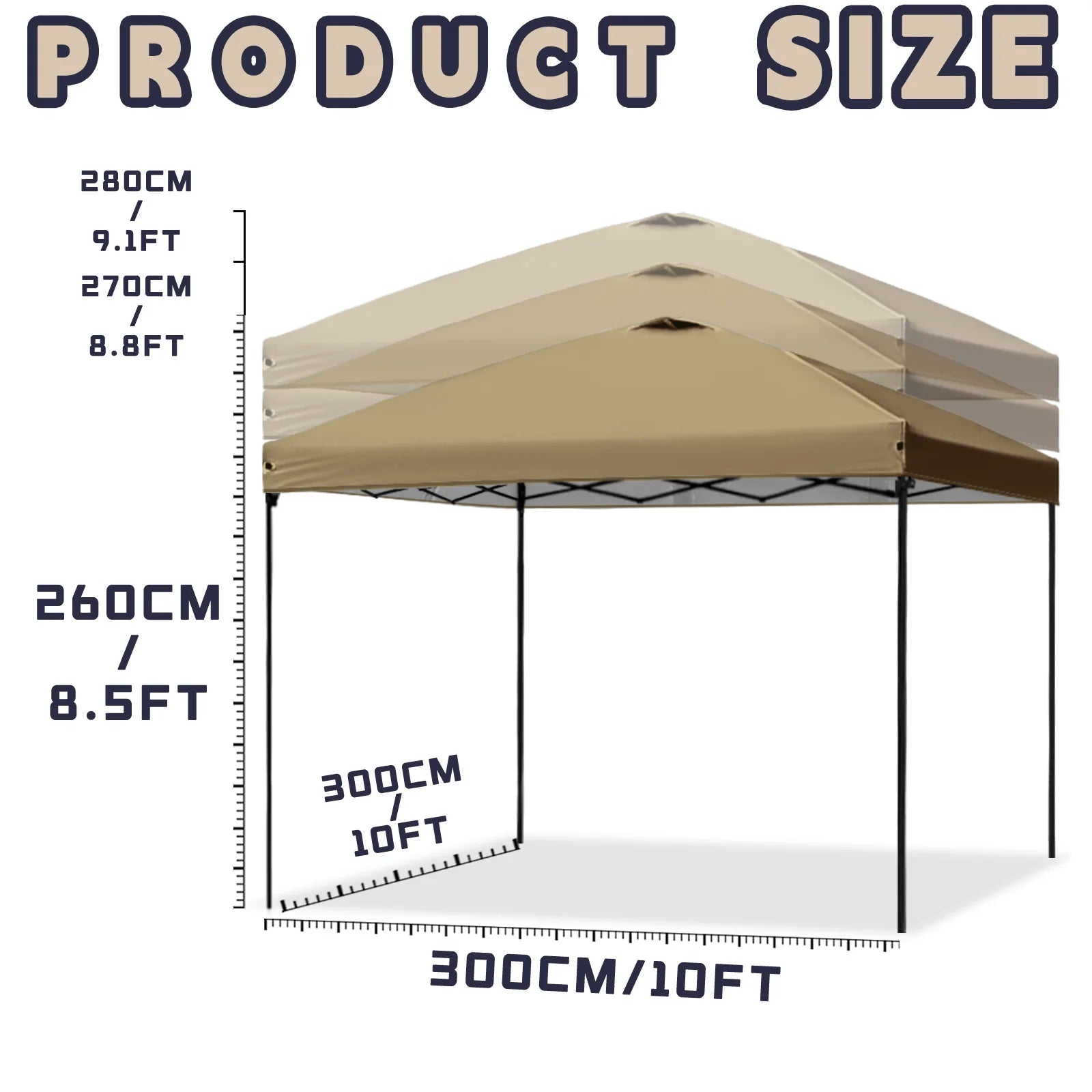10x10 Pop Up Canopy Tent Outdoor, Portable Instant Heavy Duty Commercial Canopies Shelter  UPF50Coated for Patio Party