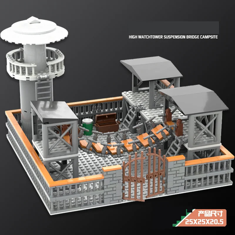 DIY WW2 Battlefield Bunker Bricks WW2 Military War Construction Compatible Figure Building Block Toys For Children Friends Gift