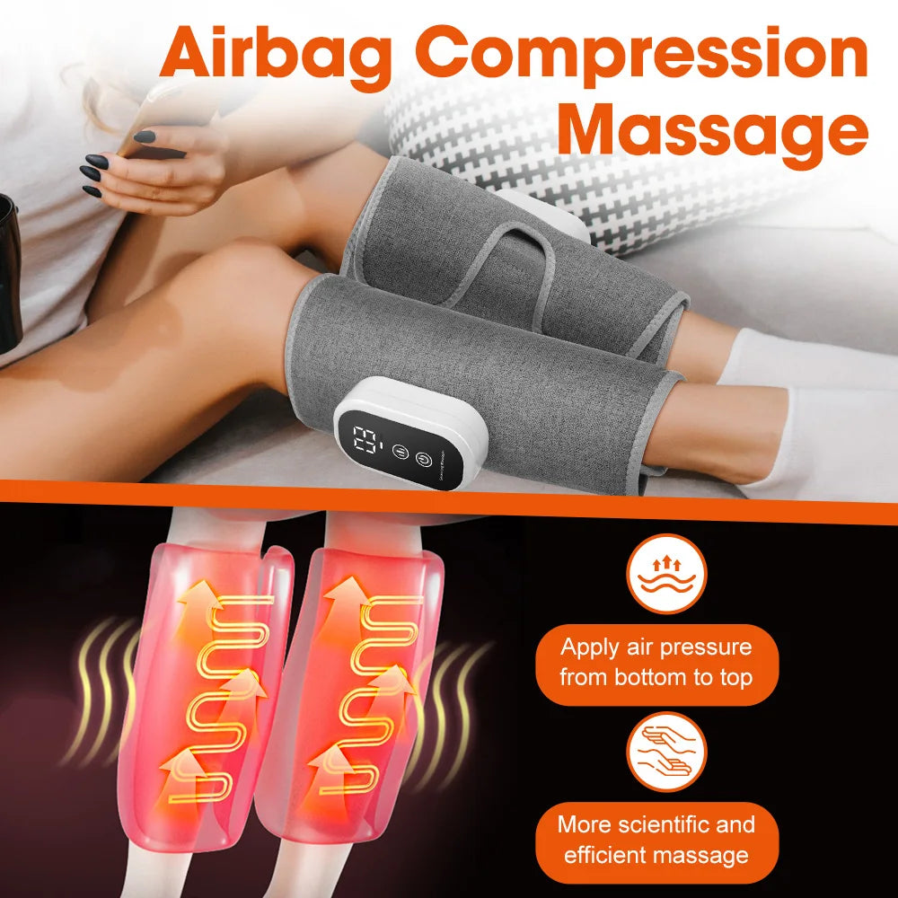 Foot Air Pressure Leg Calf Massager Promotes Blood Circulation Muscle Relaxation Device 360° Full Cover Leg Massager