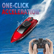 Remote Control LED Light Waterproof Electric Ship 2.4GHz High Speed Boat Mini RC Boat Children Remote Control Ship Toy Gifts