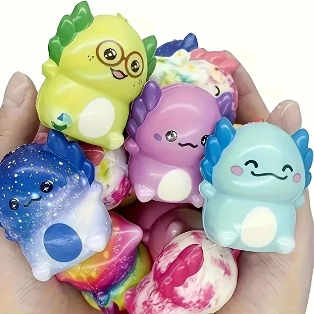 && 12/24PCS Kids Adult Mini Kawaii Newt Cute Squishy Stress Relief Squeeze Toy Slow Rising Toy Carnival Goodie Party Send Gift