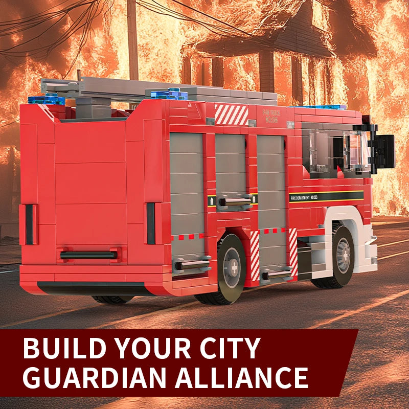 704PCS Fire Truck Building Blocks City Engineering Rescue Vehicle Model Bricks Educational DIY Toys Holiday Gifts For Teens