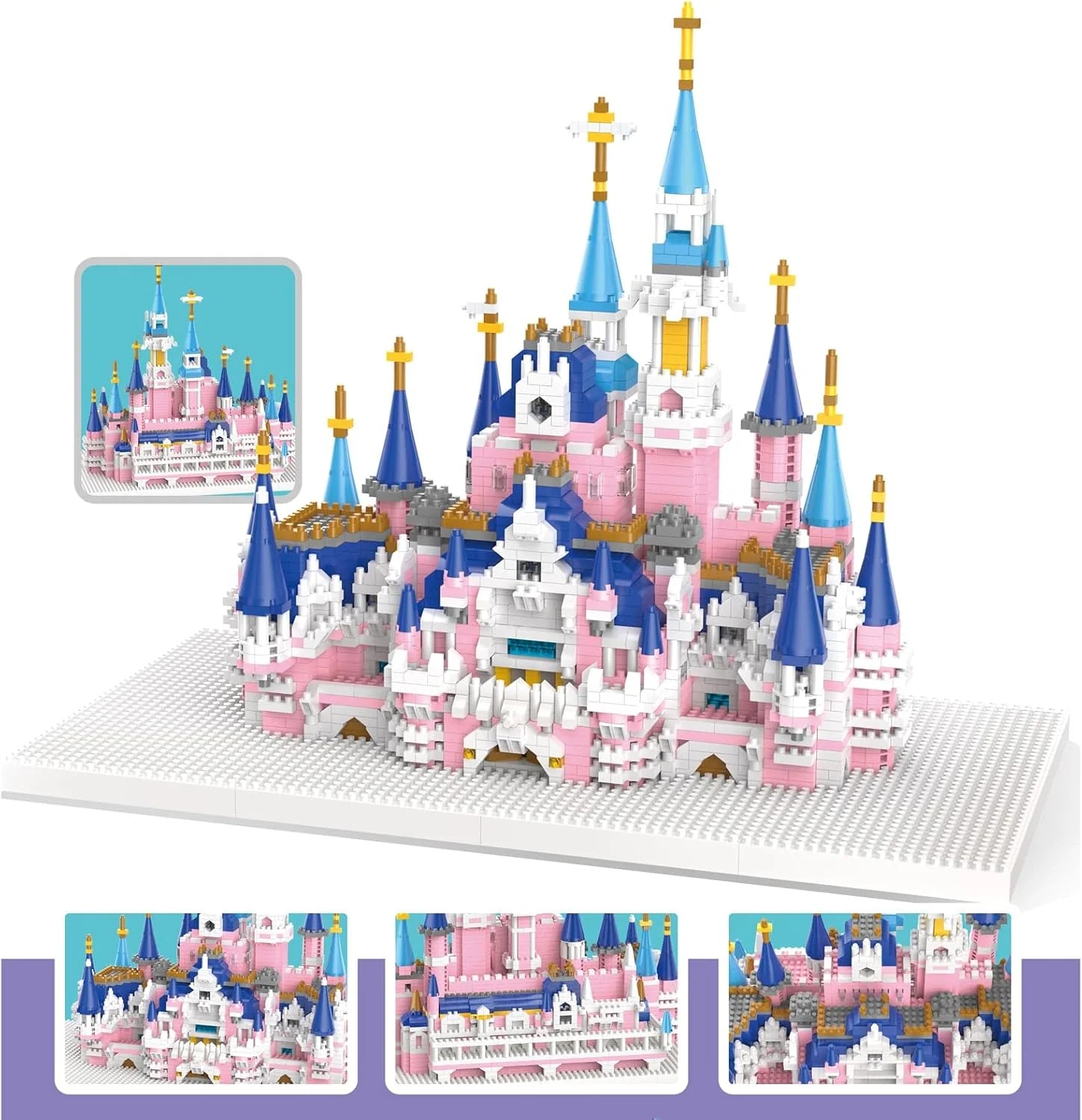 "Fantasy Castle Micro Building Blocks - 3008+PCS Mini Bricks with 5 Towers | Detailed Architecture Model Kit"