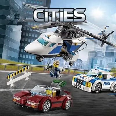 SWAT Police Station Military Building Blocks City Model Set Prison Car Policeman Boat Figures DIY Brick Toy for Kids Boys Gift