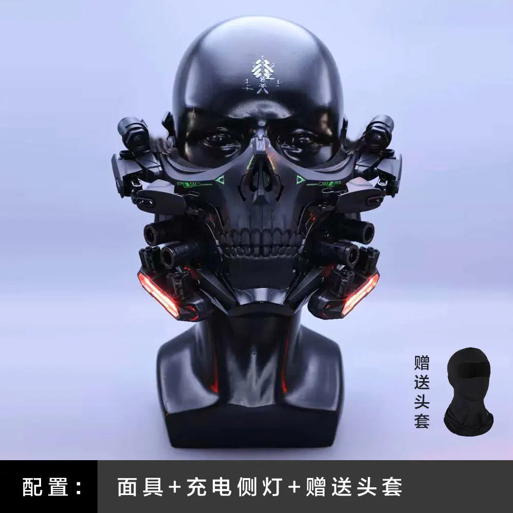 Cyber Punk Skeleton Mask With Lighting