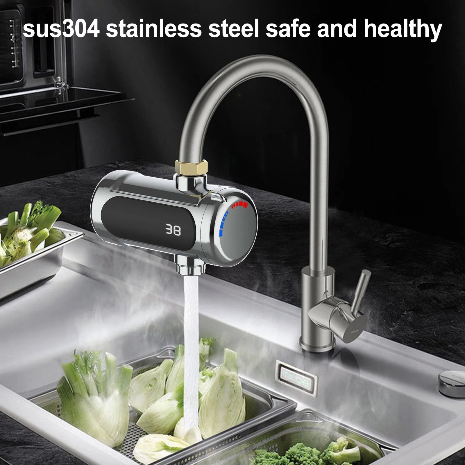 Experience instant hot water with this efficient water tap featuring an instantaneous heater and LED temperature display—saving energy while keeping you comfortable!
