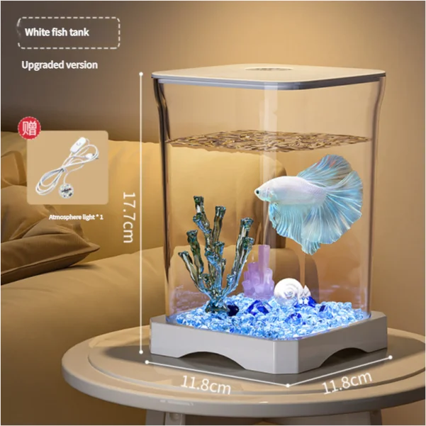 4K High-definition Desktop Fish Tank Acrylic Fish Tank Detachable Transparency Small Tank Multipurpose Amphibian Feeding Box