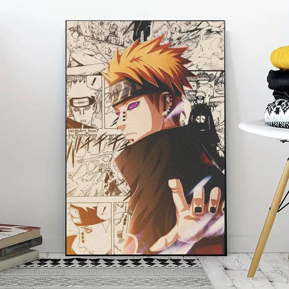 N-Naruto Akatsuki Pain Poster for Modern Decor in Home Offices, Bedrooms, Living Rooms, Kitchens, Bathrooms.