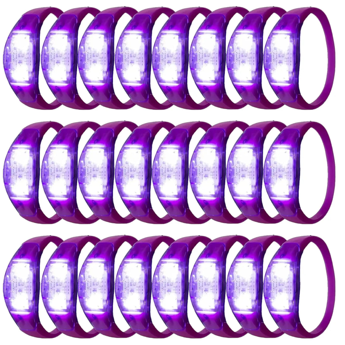 10-300PC LED Glow Bracelets Sound Activated Flashing Light Up Bracelet Luminous Bracelet for New Years Eve Music Control Concert