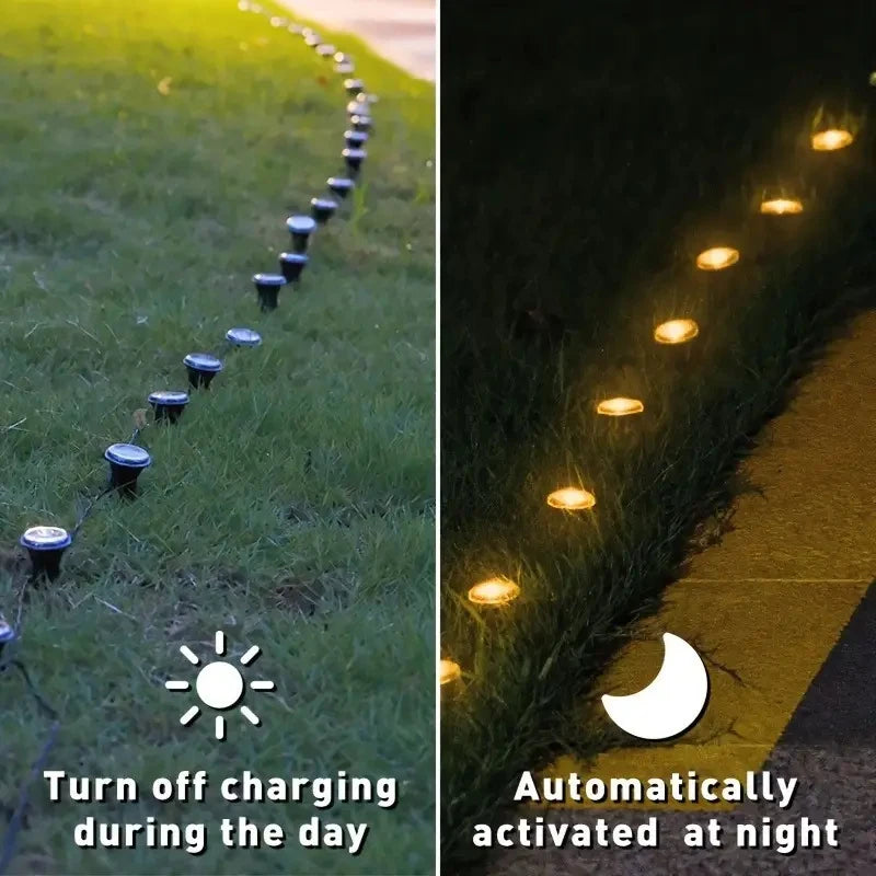 LED Solar Lights 8 Modes Outdoor Solar Garden Lights Waterproof Lawn Pilot Lamps for Trails Camping Yards Decorative Lighting