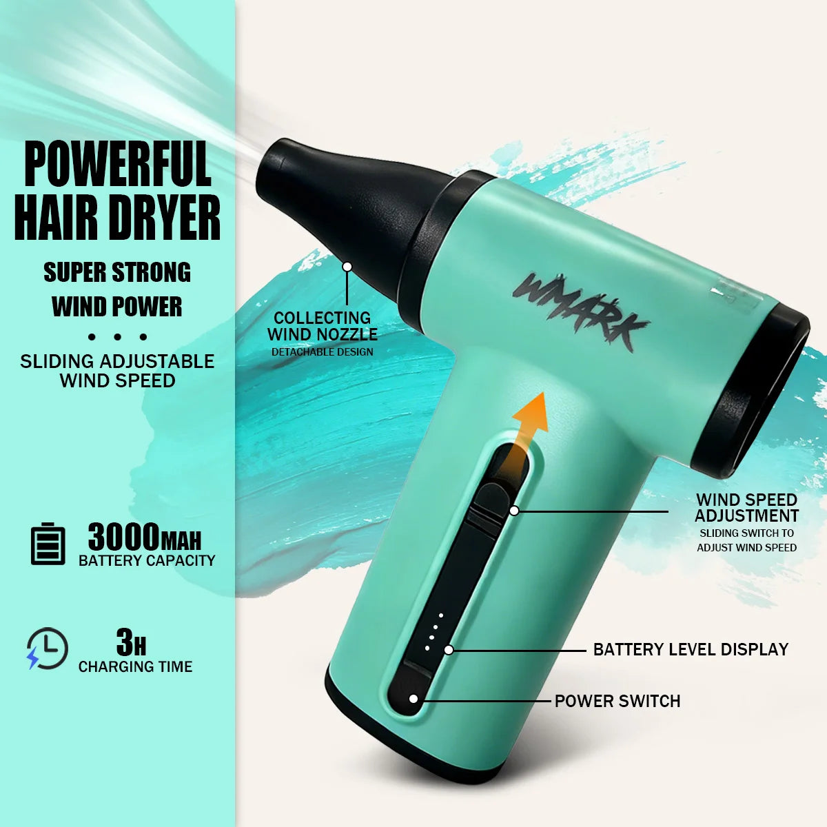 WMARK Hair Trimmers 5 in 1 Barber KIT Professional Shaver Hair Dryer and Spray Bottle Gift Box Trimmer NG-8637 NG-8613 NG-TB001