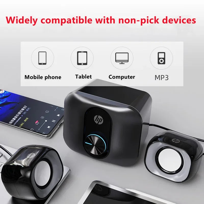 High Quality Desktop Computer Game Speakers Stereo Subwoofer Audio HP Home Laptop 2.1 Wired Multifunctional Computer Loudspeaker