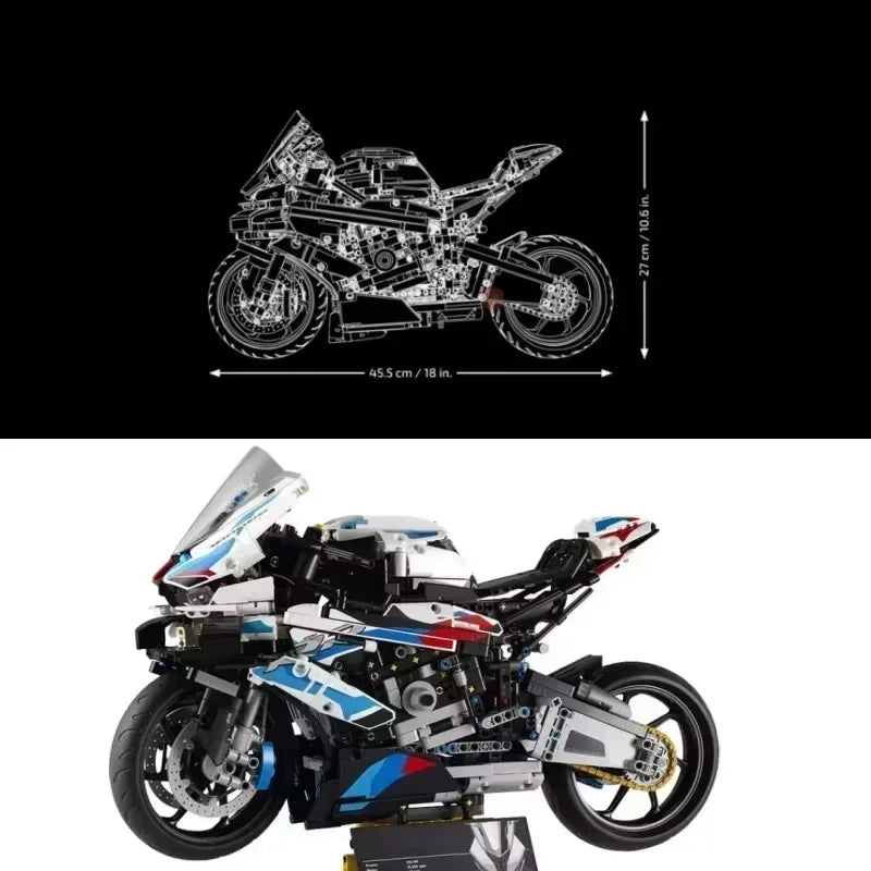 Motorcycle Building Bocks Simulation Motorcycle Model Collectible Model Decoration Difficult Toys Boys Educational Creature Gift