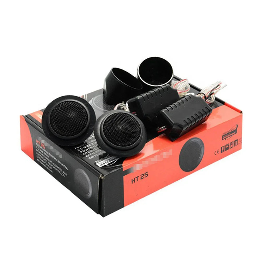 HT25 Loudspeaker Car Audio Tweeter Speakers Car Loud Dome Tweeter For Car High Tweeter Mini Speakers Silk Film Auto Speaker 2pcs