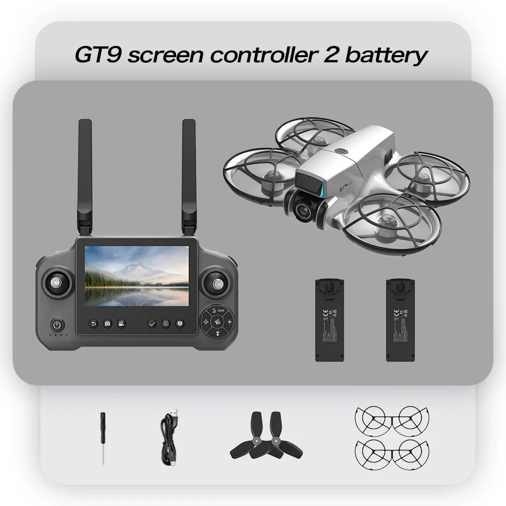 Lenovo GT9 Drone GPS Foldable Quadcopter Display Dual Lens 2.4G WiFi Optical Flow Positioning Powerful Brushless Motor HD Aerial