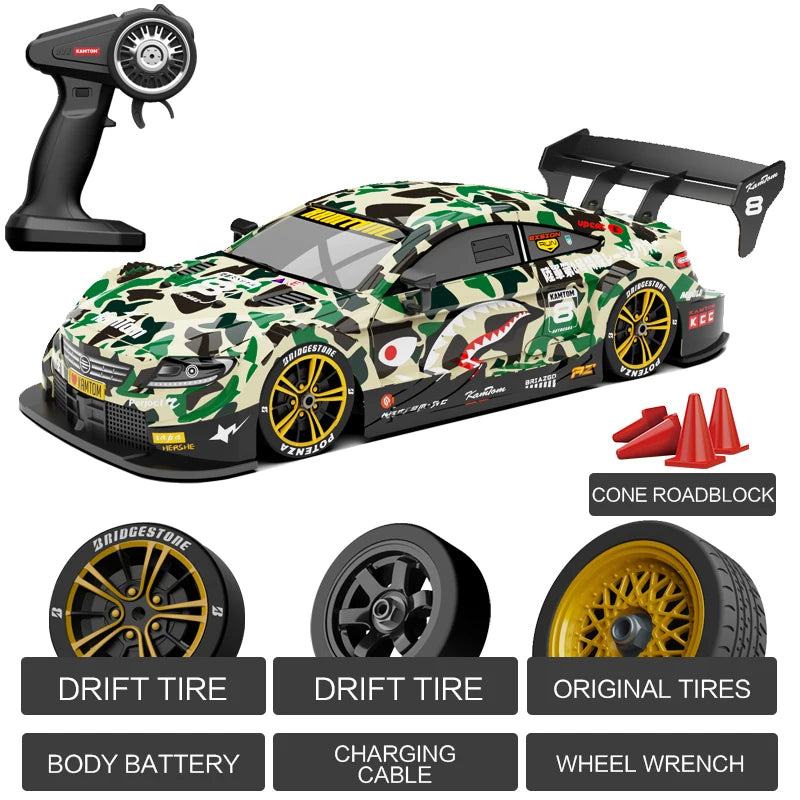 RC 4WD 2.4G Racing Car High Speed Off-Road Remote Control Drift Toys 1:16 with LED Light Race Sports Car for Boys Children Gift