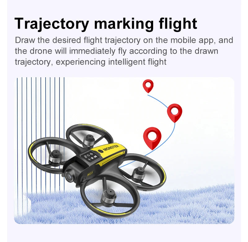 The new drone features a 4.5-inch display screen, one-click rolling, and dual-camera optical flow intelligent positioning