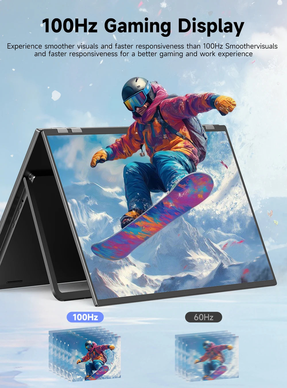 UPERFECT 23.8' 100Hz Dual Portable Monitor 120% SRGB 360° Adjustable Dual Stacked Folding Monitor (Wins/Mac) 1080P Laptop Screen
