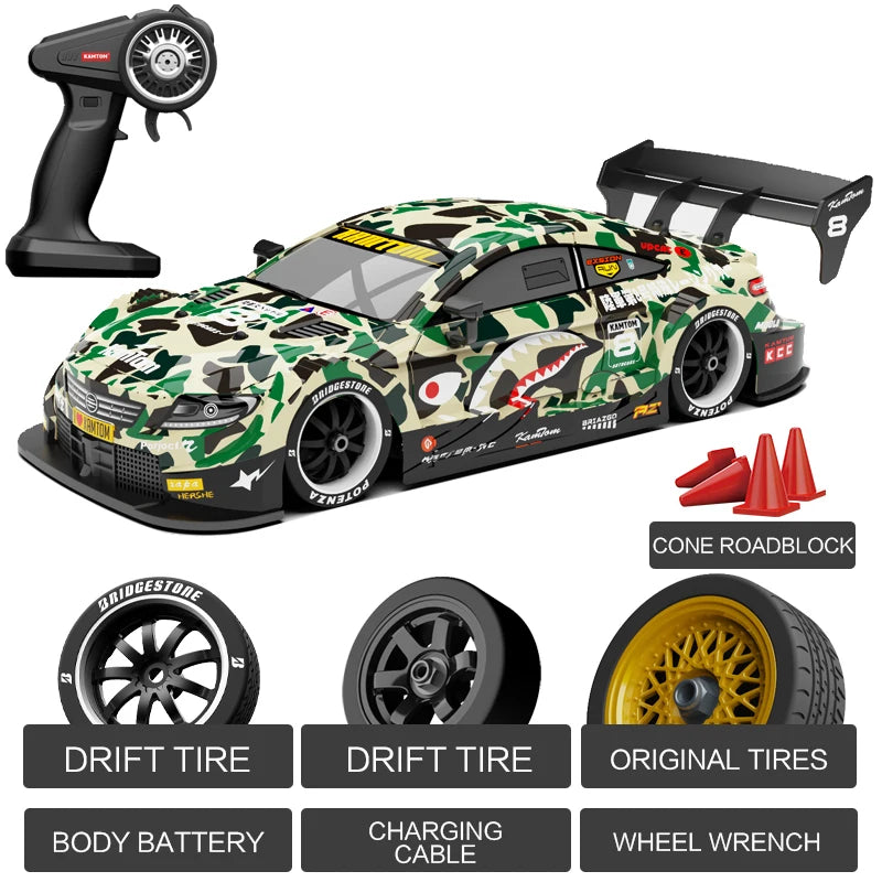 RC 4WD 2.4G Racing Car High Speed Off-Road Remote Control Drift Toys 1:16 with LED Light Race Sports Car for Boys Children Gift