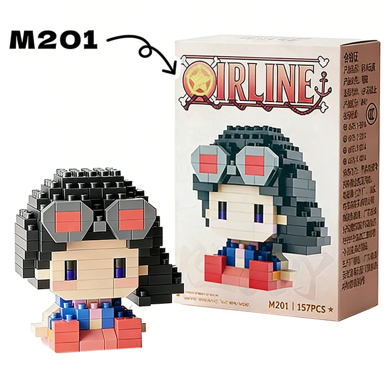 ONE PIECE Sun God Nika Luffy Micro Building Block Chopper Ace Buggy 3D Anime Model Assembly Mini Bricks Figure Toys For Gift