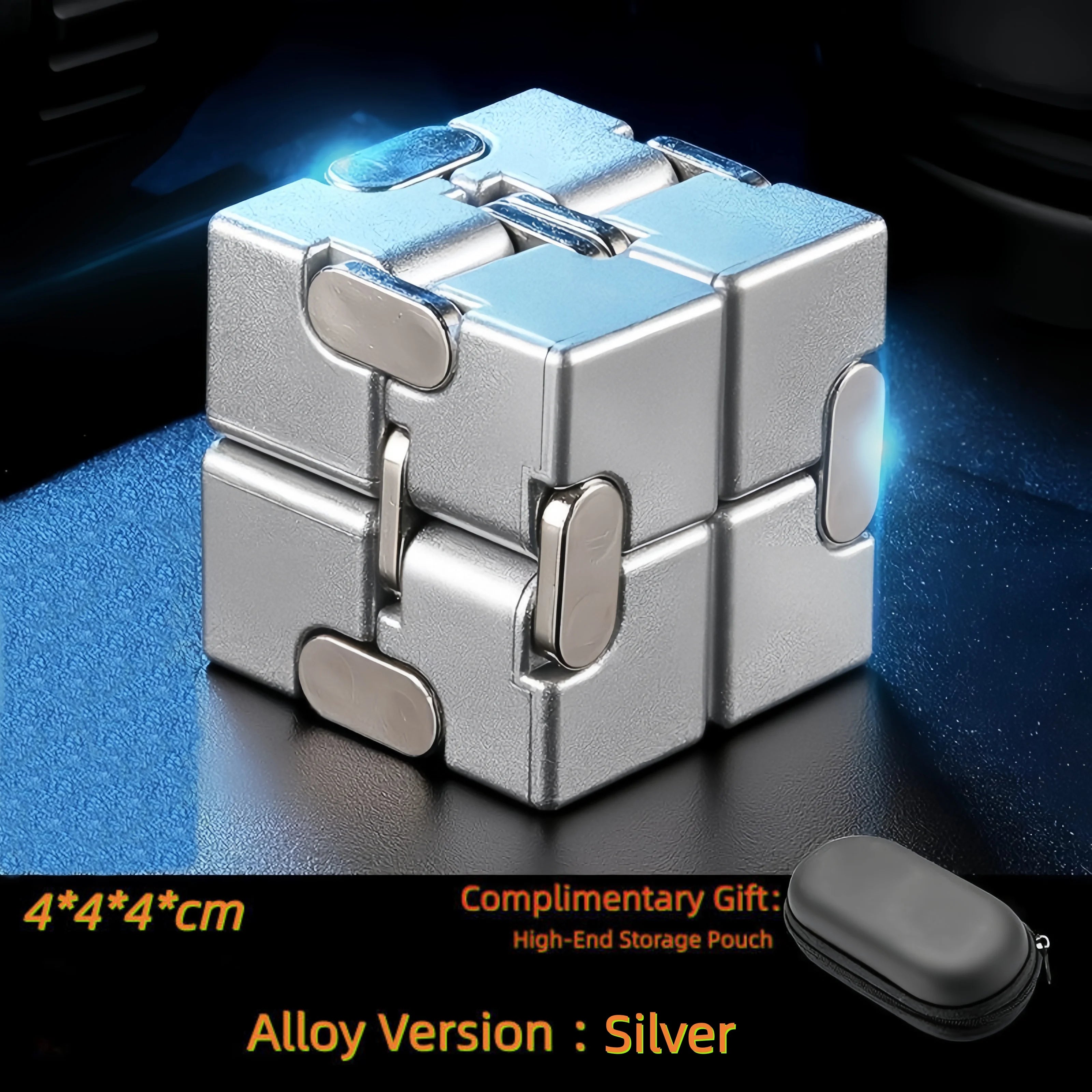 Alloy&Plastic Infinity Cube Fidget Toy Ultra-Durable Sensory Stress Reliever for Adults & Kids Anxiety Relief Gift