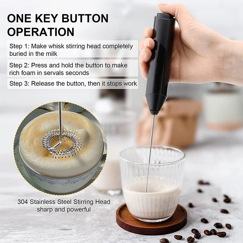Electric Milk Foamer Coffee Whisk Mixer Mini Frother Handle Stirrer Cappuccino Maker Cooking Tools Blend Egg Beate