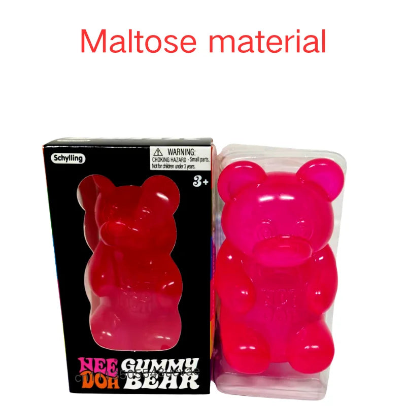 NeeDoh Gummy Bear Maltose Squeeze Squishy Fidget Toy Stress Relief for Kids Adults Blind Box