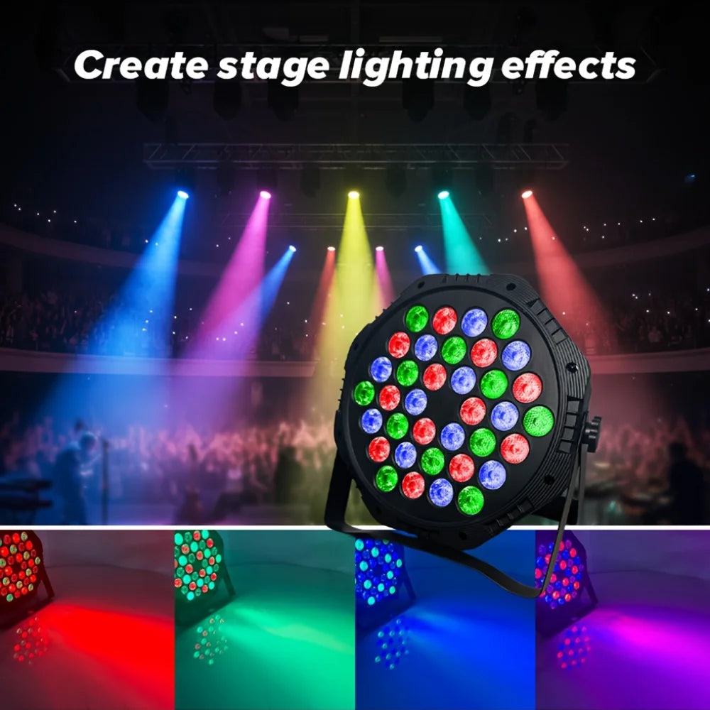 36 LED USB RGB Flat Par Stage Light DMX512 Control Activated Colorful Effect Lamp For KTV Club Bar Disco Party Stage Decor Lamp