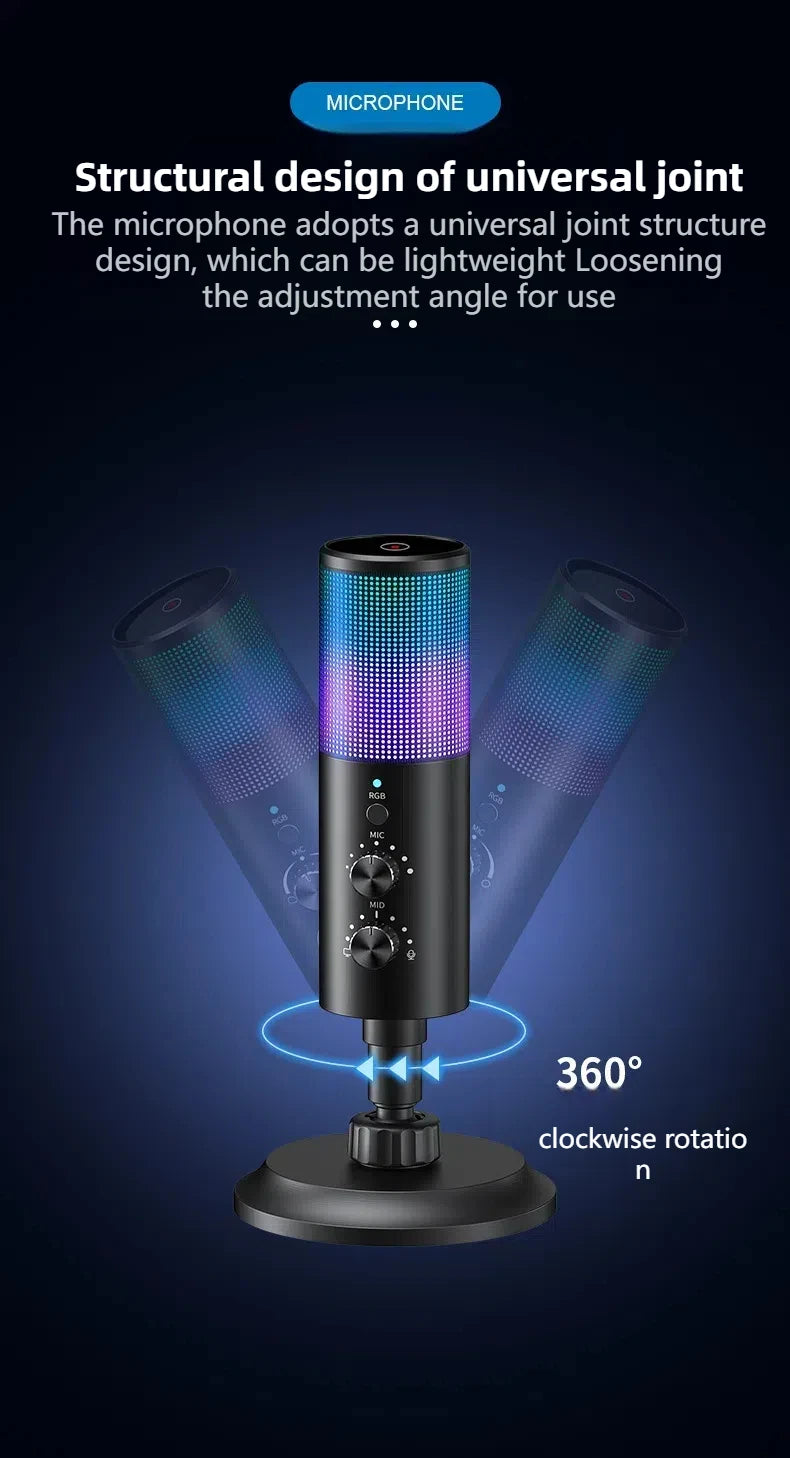 Capture crisp, clear audio with this USB condenser microphone featuring advanced noise cancellation—perfect for streaming, recording, and professional use!