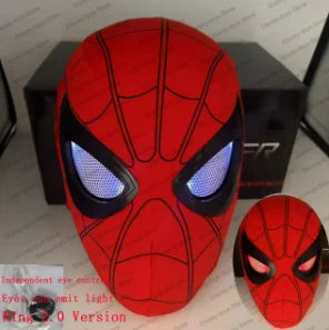 In Stock Miles Spider-Man 1:1 Scale Electronic Mask With Moving Glowing Eyes Ring Control Cosplay Toy Gift For Boys Gift