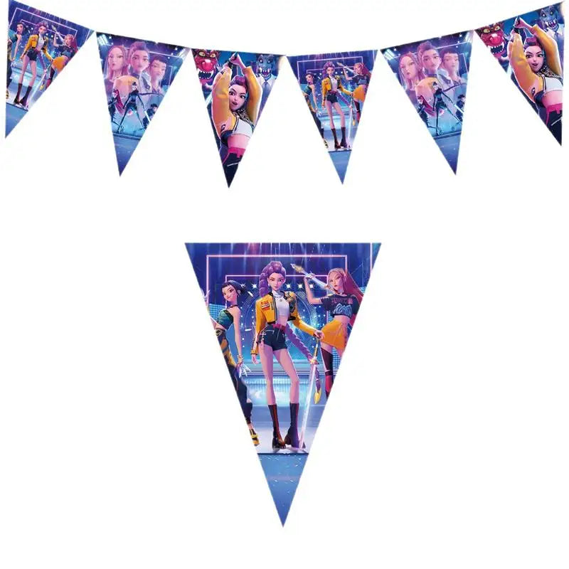 Happy Birthday Party Decoration Character Anime Tableware Plate Cup Balloon Set Banner Backdrop Gift Bag Keychain Party Supplies