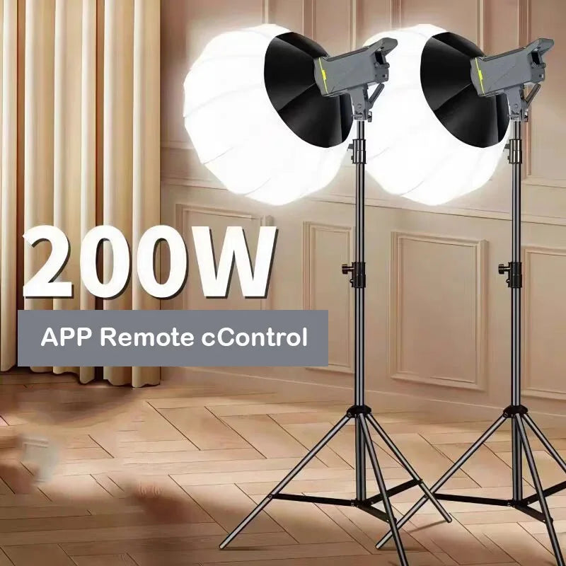200w Photography Light Kit Light Box LED COB live Video Light Sun Fill light High Brightness CRI 95+ 2700-6500K 220V Dimmable